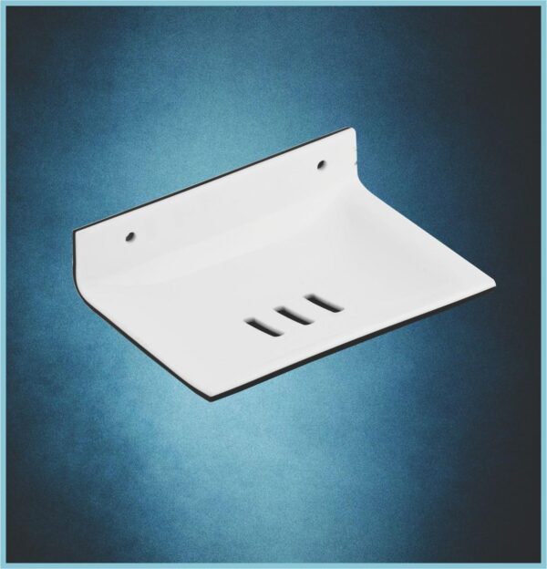 soap dish single sq b/ white